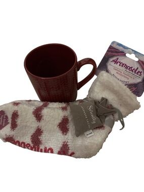 Cozy Red Mug & Plush Lavender Sachet Gift Set